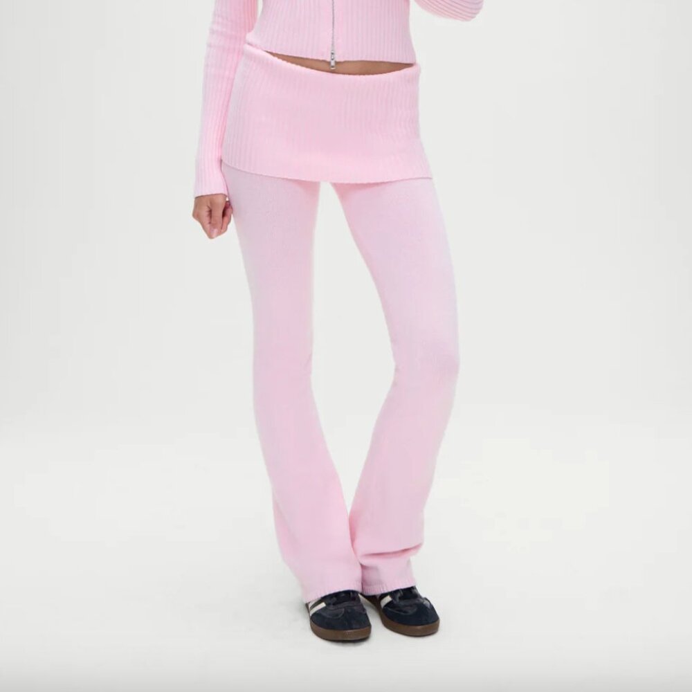 FRANKIE'S BIKINIS COZY PINK AIMEE KNIT PANTS